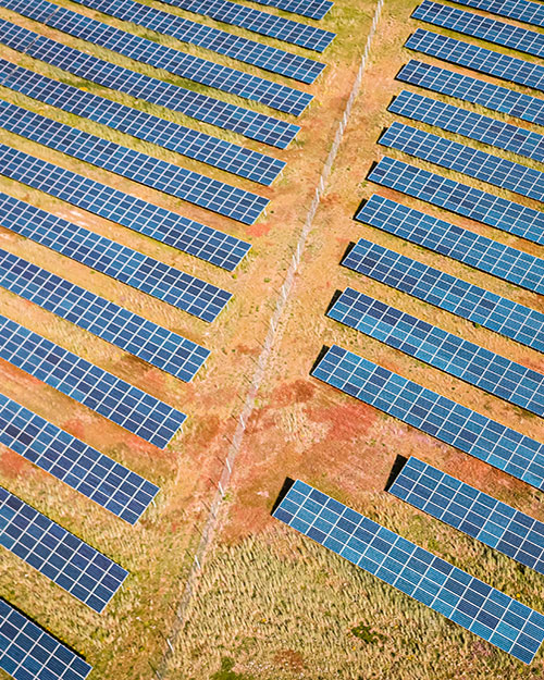 aérea de una planta fotovoltaica